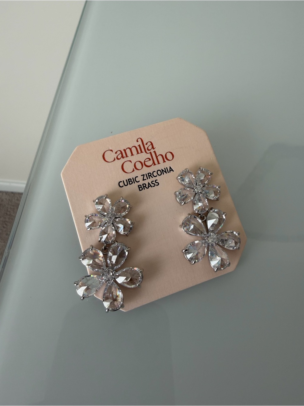 Camila Coelho Cubic zirconia Flower Drop Earrings